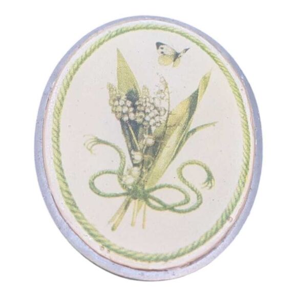 Signed Bastin Vintage Lily of‎ the Valley Flower Cameo Brooch or Pendant - Picture 1 of 3